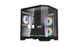 Darkflash FT350 számítógépház + 5 ARGB ventilátor (fekete) (FT350 BLACK)